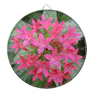 Bright Pink Tropical Flowers Dart Board