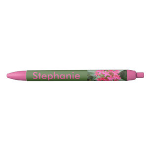 Bright Pink Tropical Flowers Personalized Pen