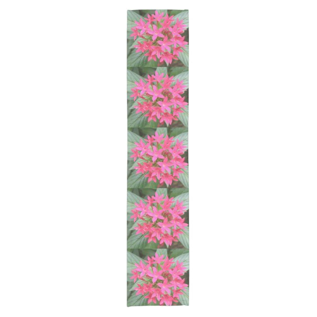 Bright Pink Tropical Flowers Table Runner (Front)