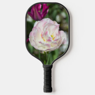 Bright pink tulips on a sunny day pickleball paddle