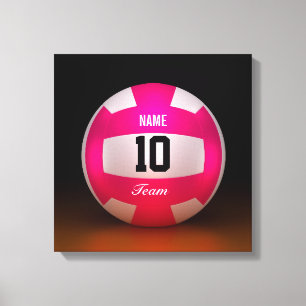 Bright Pink Volleyball Team Canvas Print