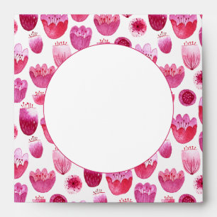 Bright Pink Watercolor Blossom Envelope