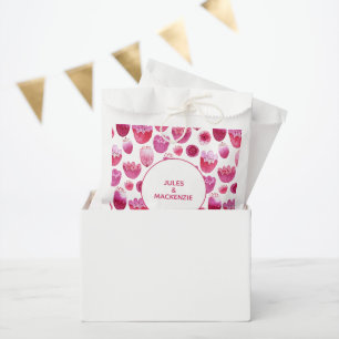 Bright Pink Watercolor Blossom Floral Wedding Favour Bag