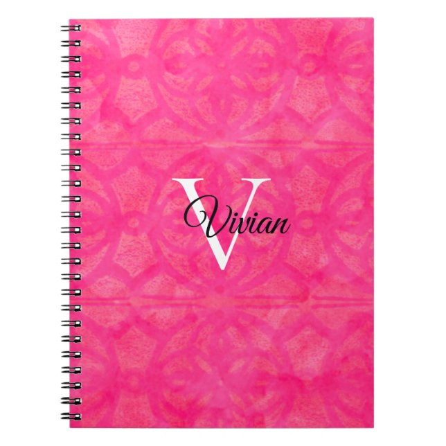 Bright Pink Watercolor Notebook (Front)