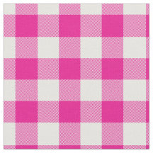 Bright Pink & White Gingham Plaid