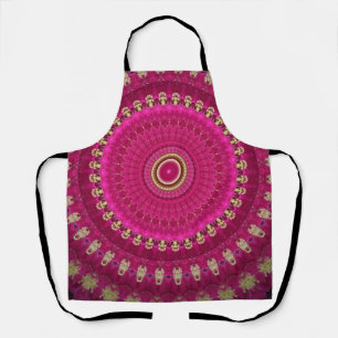 Bright Pink with Yellow Mandala  Apron