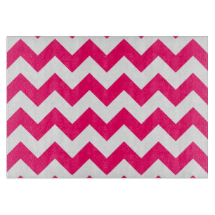 Bright Pink Zigzag Pattern Cutting Board