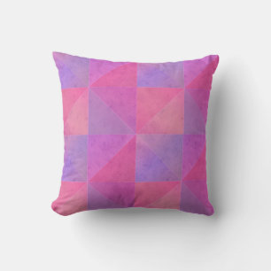 Bright Pinks Lavender Watercolor Triangles Throw Pillow