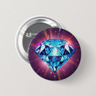 Bright Pixelated Diamond  2 Inch Round Button