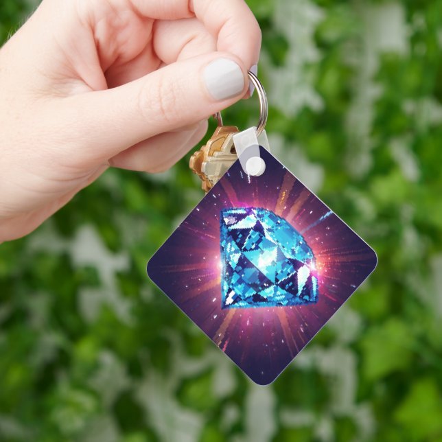 Bright Pixelated Diamond  Keychain (Hand)
