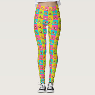 Bright pizza slices design leggings
