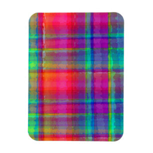 Bright Plaid Magnet