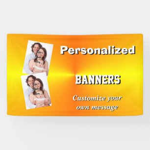 Bright plain yellow photo template banner