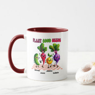 Bright PLANT GOOD SEEDS Custom 4 Kids Name Mum's Mug