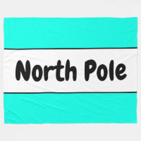 Bright Polar Mint White Stripes "North Pole" Text