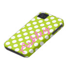 Bright Polka Dot Pattern with name - green pink
