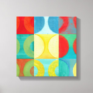 Bright Pop Art with Circles and Squares Canvas Print