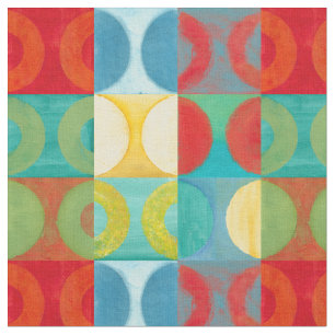 Bright Pop Art with Circles and Squares Fabric