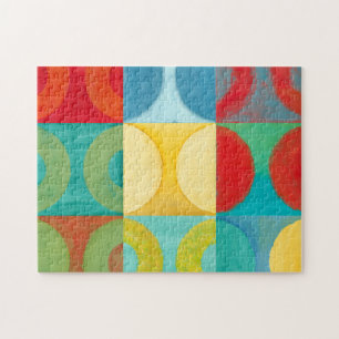 Bright Pop Art with Circles and Squares Jigsaw Puzzle