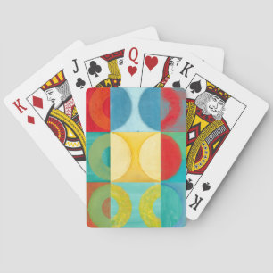 Bright Pop Art with Circles and Squares Playing Cards