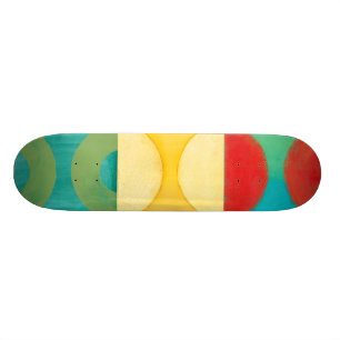 Bright Pop Art with Circles and Squares Skateboard