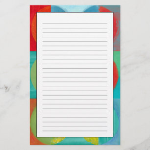 Bright Pop Art with Circles and Squares Stationery
