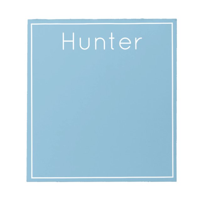 Bright Pop of Colour Personalized Notepad, Blue Notepad (Front)