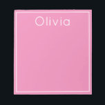 Bright Pop of Colour Personalized Notepad, Pink Notepad<br><div class="desc">This modern notepad features a bright colour and your personalization at the top. Use the template to add your custom text.</div>
