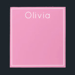 Bright Pop of Colour Personalized Notepad, Pink Notepad<br><div class="desc">This modern notepad features a bright colour and your personalization at the top. Use the template to add your custom text.</div>