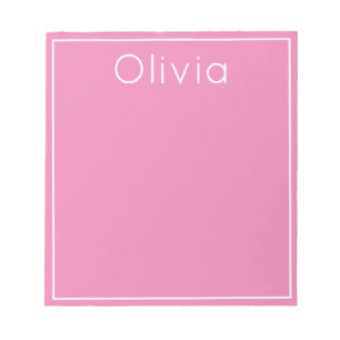 Bright Pop of Colour Personalized Notepad, Pink Notepad