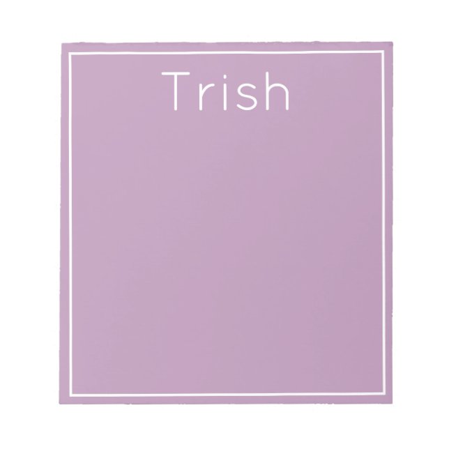 Bright Pop of Colour Personalized Notepad, Purple Notepad (Front)