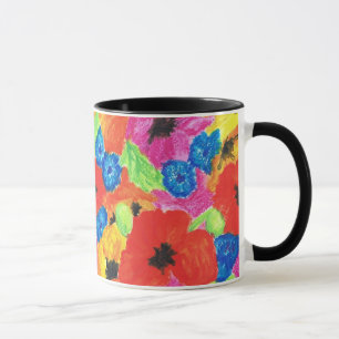 Bright Poppies and Cornflowers Ringer Mug