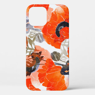 Bright Poppies Imprints: Seamless Art iPhone 12 Case