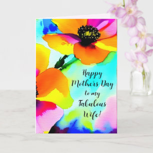 Bright Poppies Personalized Wife Mother's Day Card