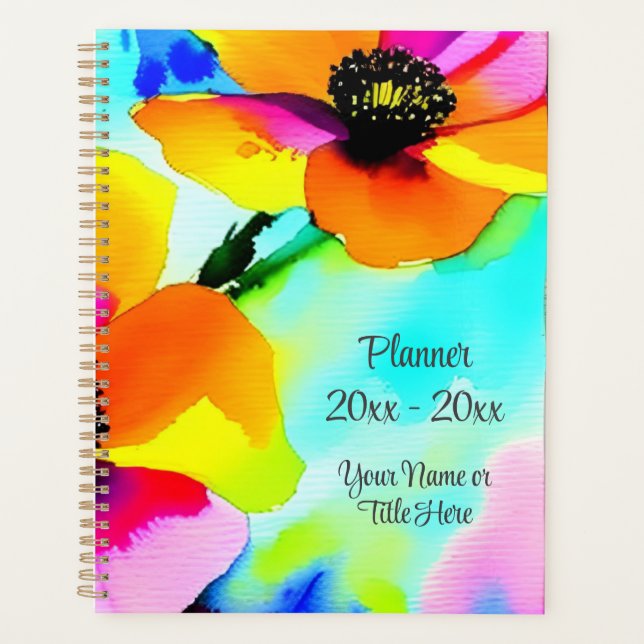 Bright Poppies Your Name Custom Mother's Day Planner (Front)