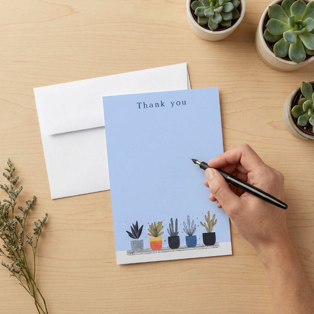 Bright potted Plants Illustration note card (Bright potted Plants Illustration note card.)