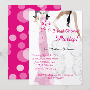 Bright Pretty Pink Bridal Shower Invitation