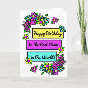 Bright Pretty Whimsical Birthday for Mom Card