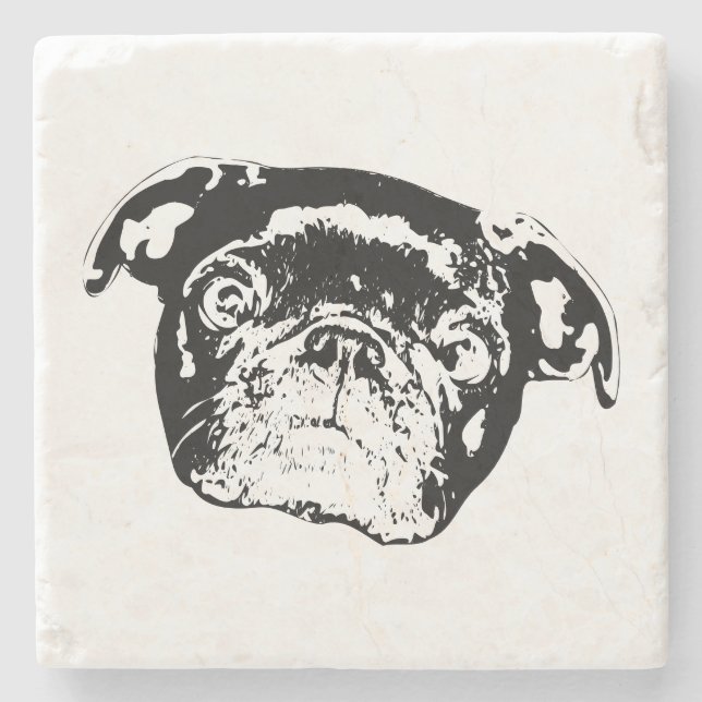 Bright Pug Gathering Coaster (Front)