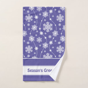 Bright Purple and Winter White Snowflake Motif