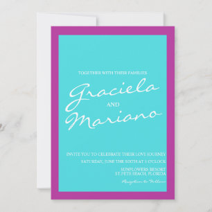 Bright Purple Blue Bold Wedding Invitation