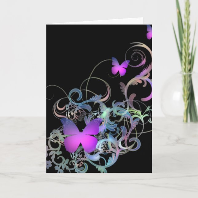 Bright Purple Butterfly Card (Front)
