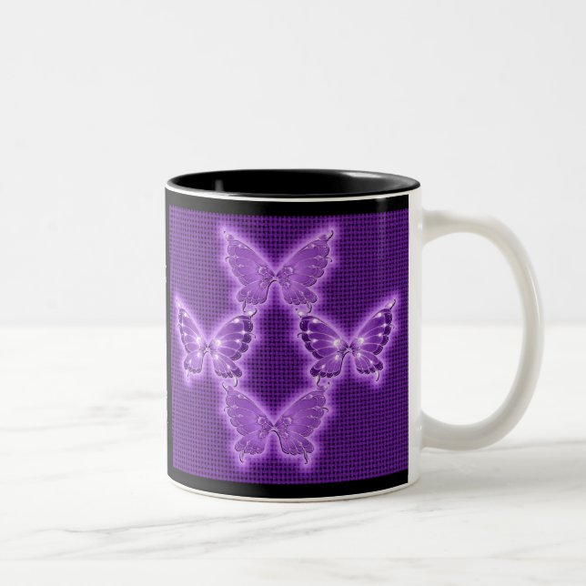 Bright Purple Butterfly Pattern Mug (Right)