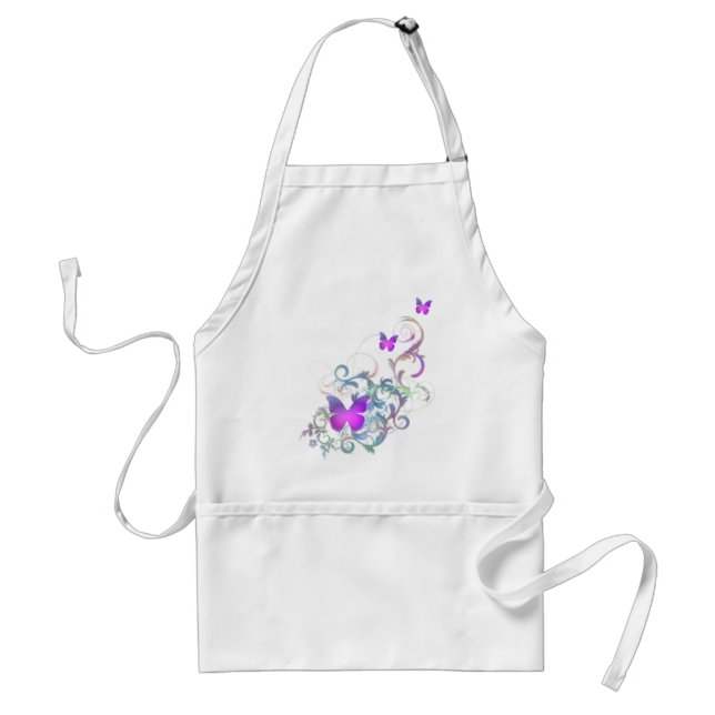 Bright Purple Butterfly Standard Apron (Front)