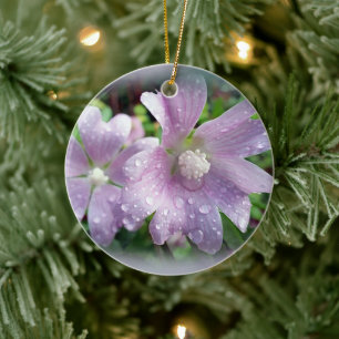 Bright purple ceramic ornament