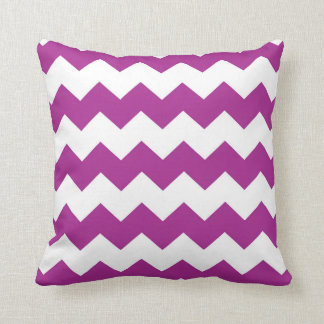 Bright Purple / Dark Magenta Chevron Pattern Throw Pillow