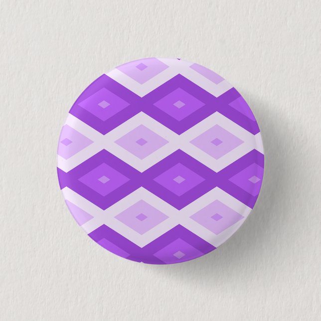 Bright purple diamond pattern 1 inch round button (Front)