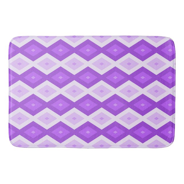 Bright purple diamond pattern bath mat (Front)