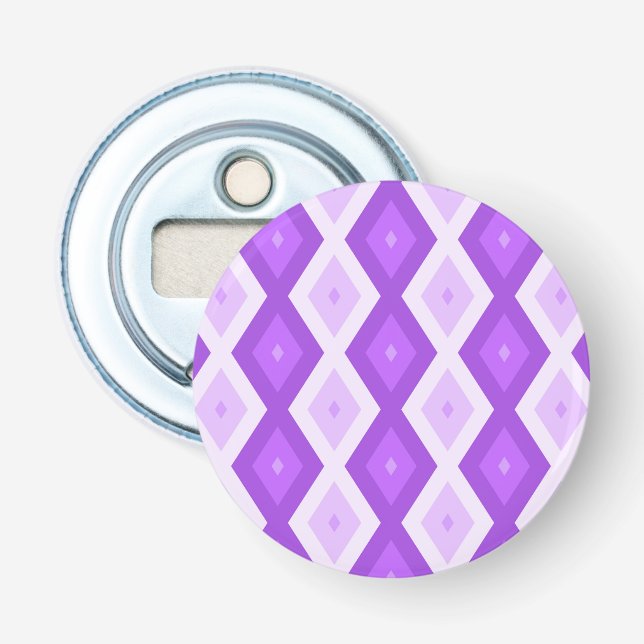 Bright purple diamond pattern bottle opener (Front)