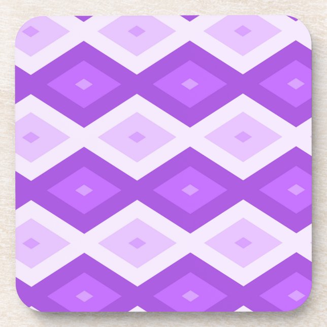 Bright purple diamond pattern coaster (Front)